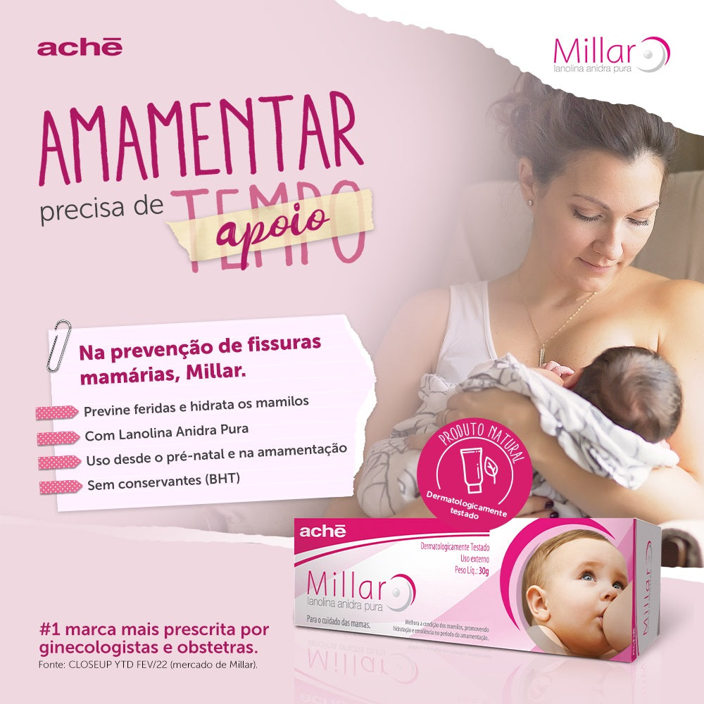 Millar Creme Hidratante para Seios Pomada com 30g