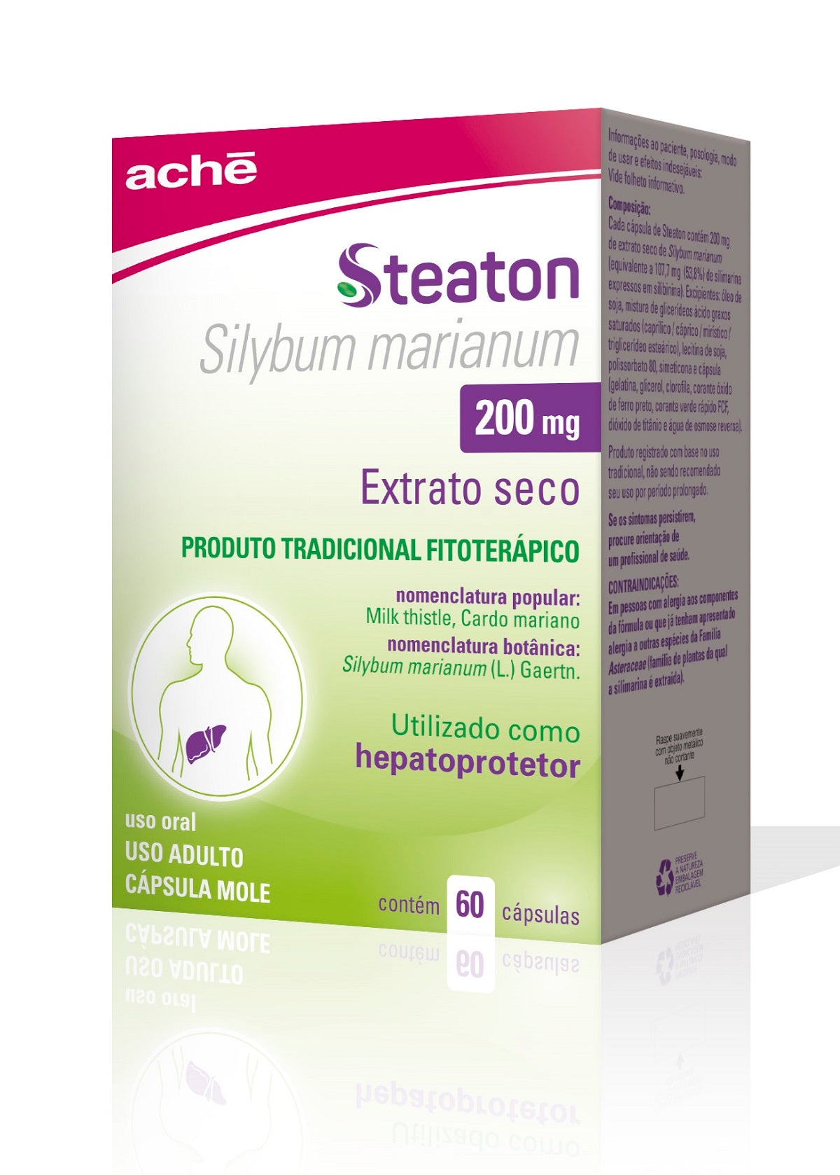 Steaton Silimarina 200mg Hepatoprotetor 60 cápsulas