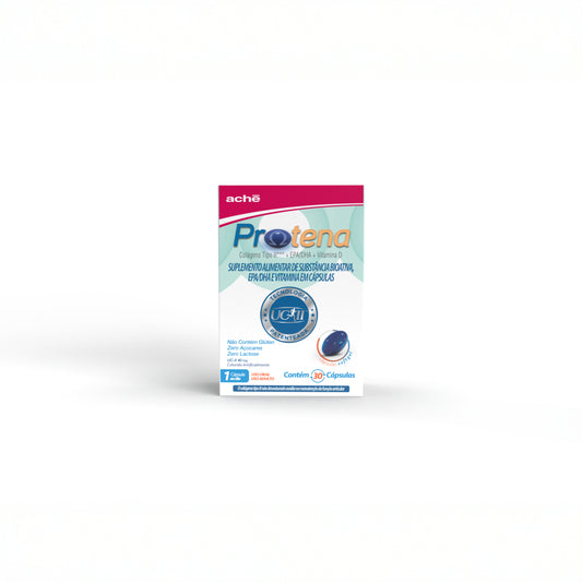 Protena Colágeno Não Hidrolisado Tipo II 40mg + Ômega 3 + Vitamina D - 30 cápsulas