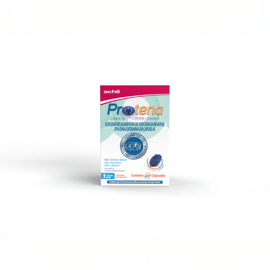 Protena Colágeno Não Hidrolisado Tipo II 40mg + Ômega 3 + Vitamina D - 60 cápsulas