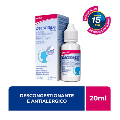 Decongex Plus Maleato de bronfeniramina 2mg/ml + Cloridrato de fenilefrina 2,5mg/ml Gotas 20ml