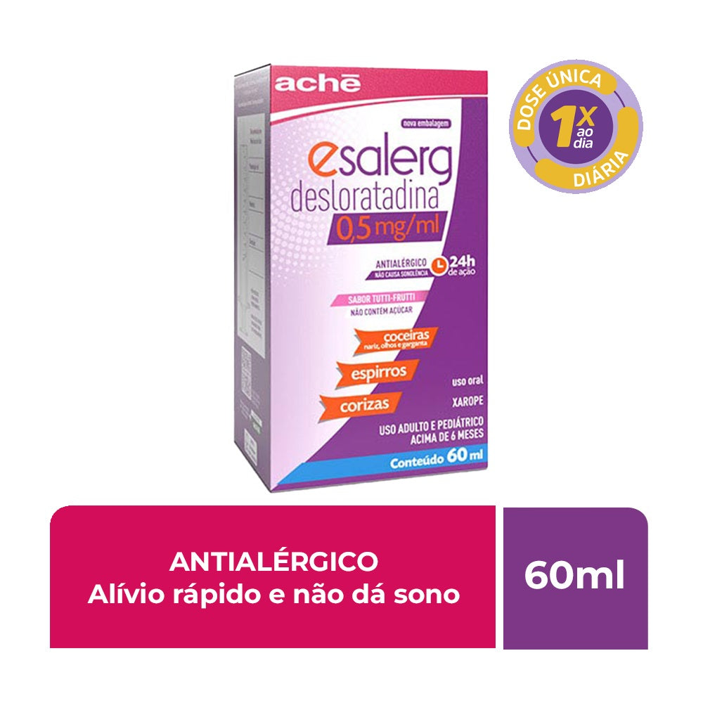 Esalerg Desloratadina 0,5mg/ml Xarope Tutti-Frutti 60ml