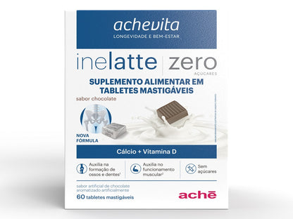 Inelatte Cálcio + Vitamina D Chocolate 60 tabletes