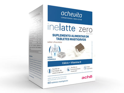 Inelatte Cálcio + Vitamina D Chocolate 60 tabletes