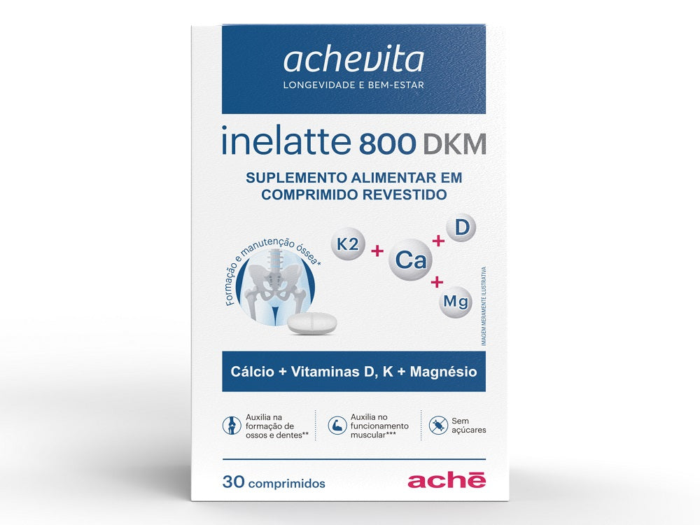 Inelatte Cálcio 800DKM 30 comprimidos