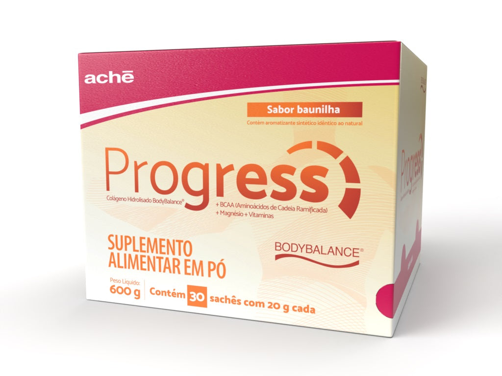 Progress Colágeno hidrolisado Body Balnace + BBCA + Magnésio + vitaminas 30 sachês