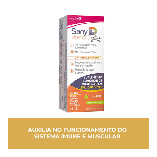 Sany D 200Ui Gotas Sabor Maça Verde com 10Ml