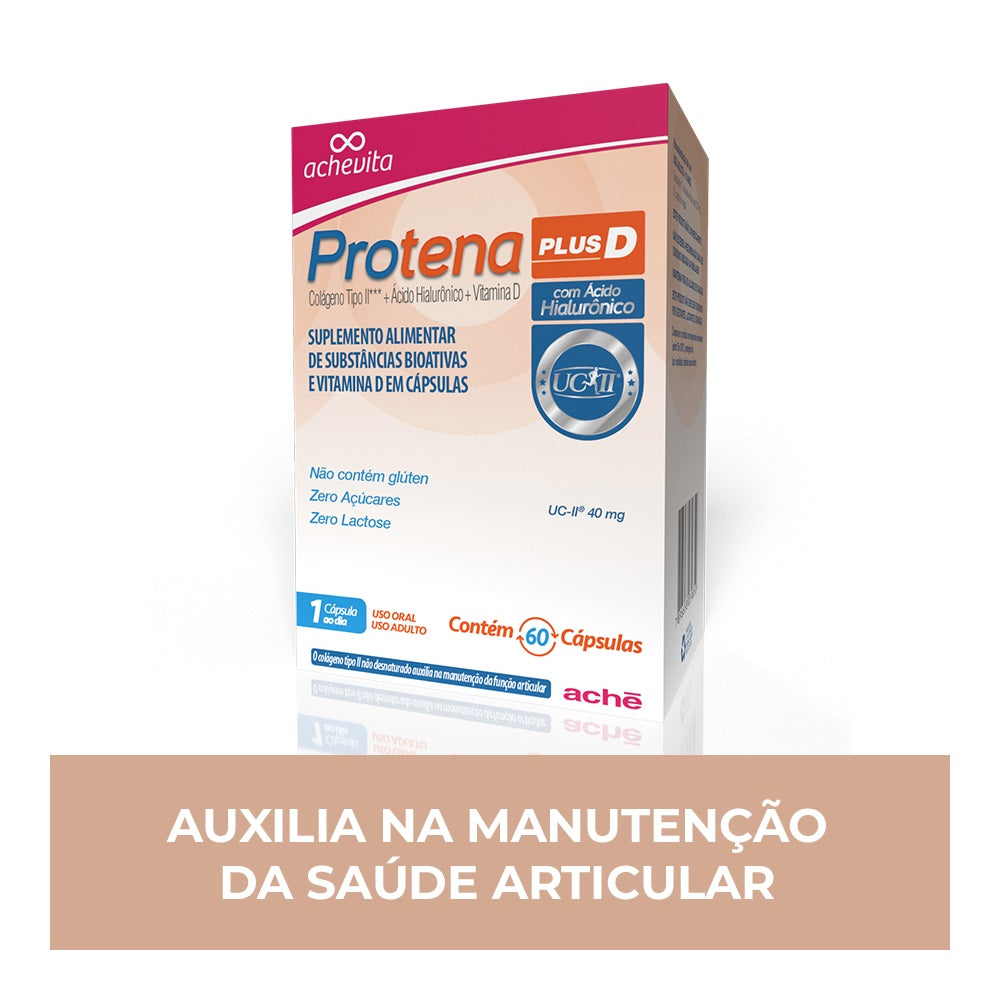 Protena Plus D Colágeno Tipo II + Ácido Hialuronico +  Vitamina D - 60 cápsulas