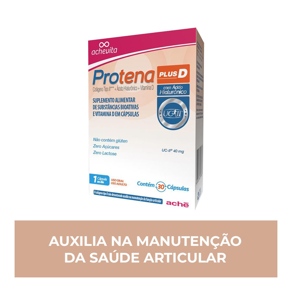 Protena Plus D Colágeno Tipo II + Ácido Hialuronico +  Vitamina D - 30 cápsulas