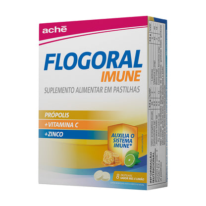 Flogoral Imune - Sabor Mel e Limão - com 8 pastilhas