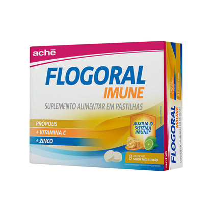 Flogoral Imune - Sabor Mel e Limão - com 8 pastilhas