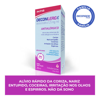 Deconlerg Desloratadina 1,25mg/ml Solução Oral Gotas Tutti-Frutti 20ml