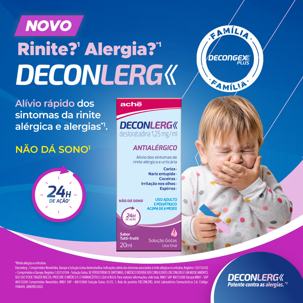 Deconlerg Desloratadina 1,25mg/ml Solução Oral Gotas Tutti-Frutti 20ml