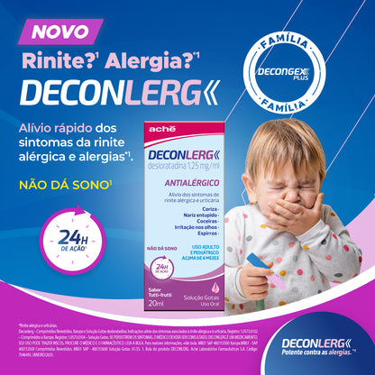 Deconlerg Desloratadina 1,25mg/ml Solução Oral Gotas Tutti-Frutti 20ml