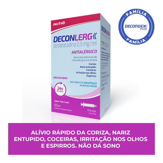 Deconlerg Desloratadina 0,5mg Xarope Tutti-Frutti 60ml + Seringa