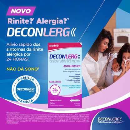 Deconlerg Desloratadina 0,5mg Xarope Tutti-Frutti 60ml + Seringa
