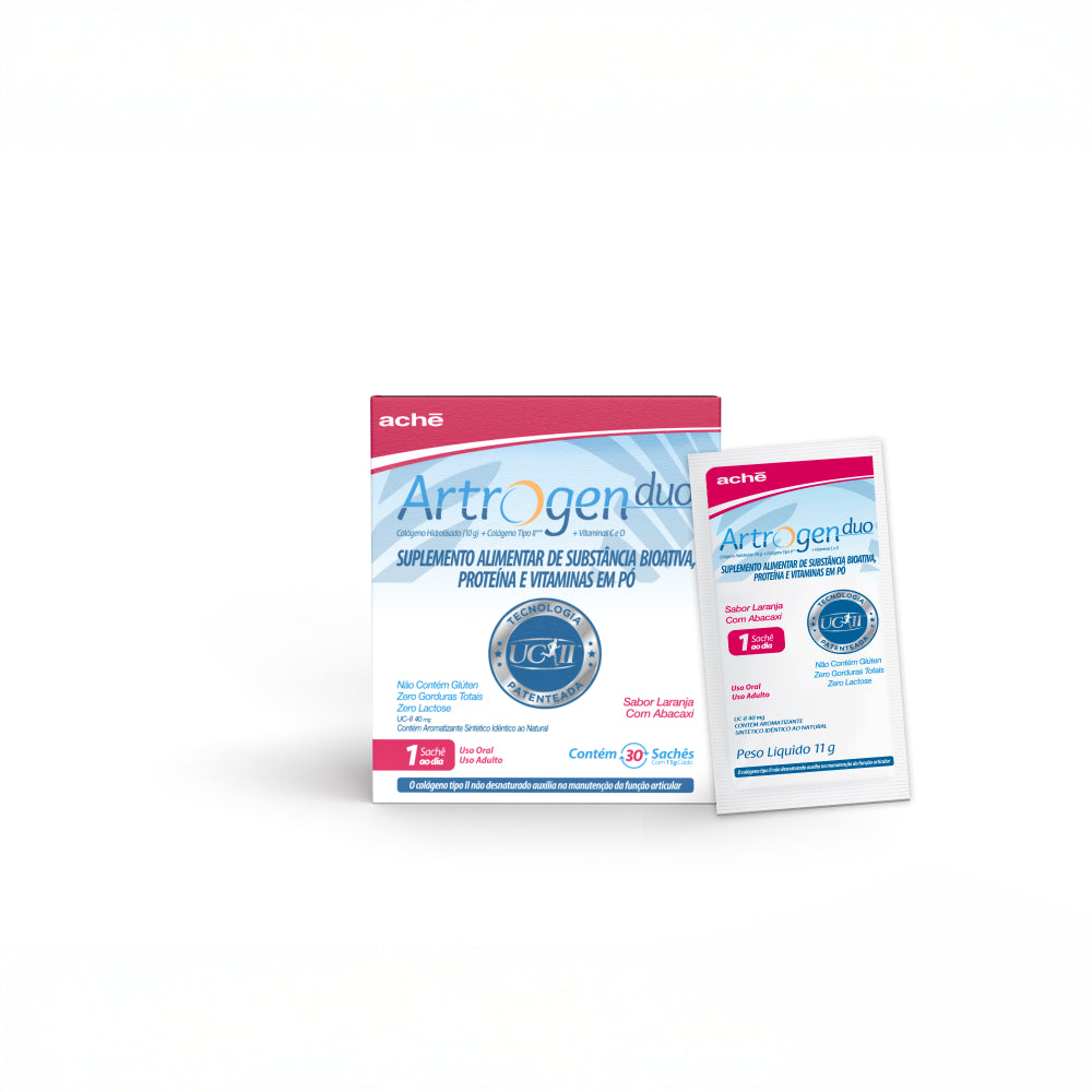 Artrogen Duo Colágeno Sabor Laranja com Abacaxi - 30 Sachês de 11g cada
