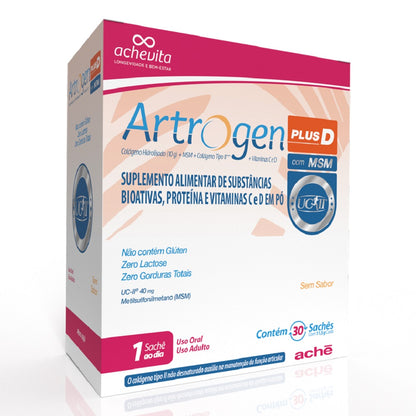 Artrogen Plus D Colágeno + MSM 30 sachês